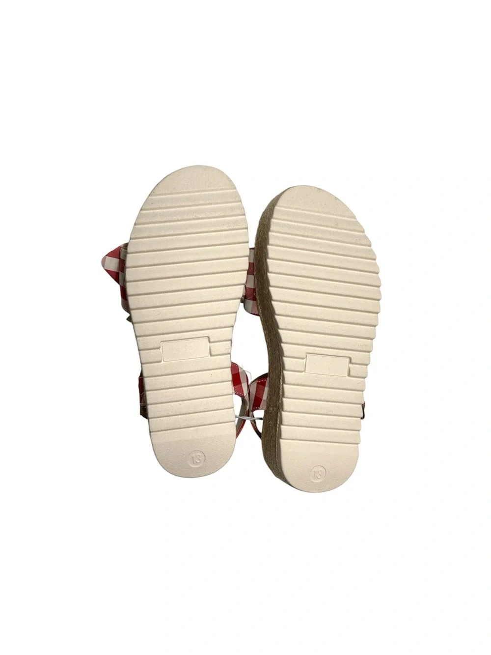 Cat & Jack Red and White Gingham Bow Sandals
